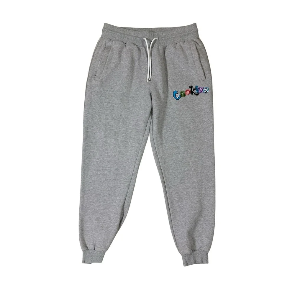 Cookies Gray Logo Jogger Sweatpants XL Streetwear Lounge Drawstring